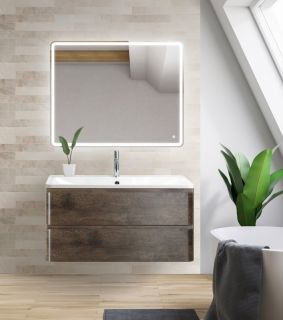 Тумба под раковину BelBagno подвесная 100x50см Rovere Nature Grigio ALBANO-1000-2C-SO-RNG