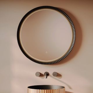 Зеркало Artceram Lord ACS018 17 в керамической раме с LED-подсветкой и сенсорным выключателем черное