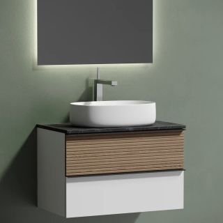 Столешница для ванной комнаты Sancos TT80A1X 80см с отверстием под смеситель black sky