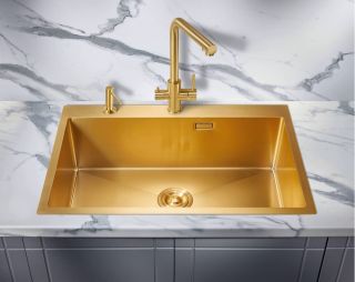 Мойка для кухни Milacio Denia 75 Steel MC.77508 брашированное золото