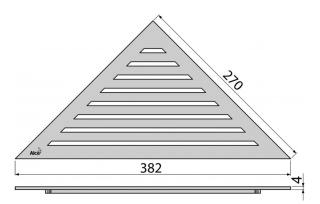 Решетка для углового душевого лотка AlcaPlast дизайн LIFE 27x38см хром LIFE