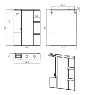 Зеркальный шкаф с подсветкой Misty Дива 75см левый белый