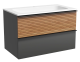 Подвесная тумба под раковину Sancos Delta DL80GR 80см дуб красный/графит