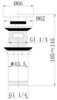 Донный клапан с переливом ABBER AF0010G золото матовое