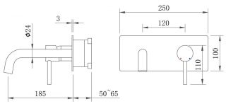 Встраиваемый смеситель для раковины Berges Ventas R 076010 чёрный матовый