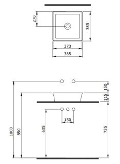 Раковина Berges EGO SL 181060 38см серый матовый