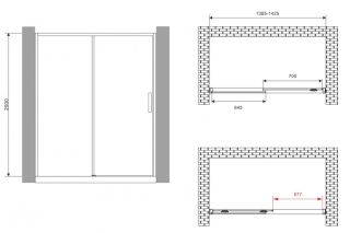 Душевая дверь ABBER Komfort AG93140 140см хром