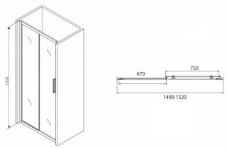 Душевая дверь ABBER Schwarzer Diamant 150см AG30150BH