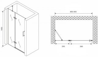 Душевая дверь ABBER Zart 90см хром AG08090