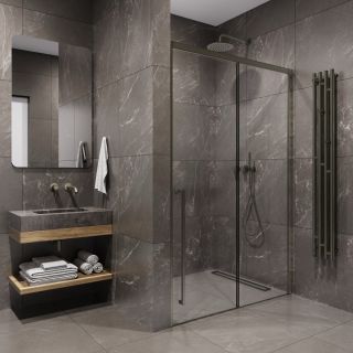 Душевая дверь в нишу Timo T51L 150 см левая никель