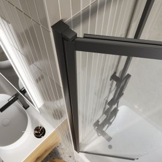 Душевая шторка на ванну BelBagno LUCE-VF-11-80/145-C-NERO черный