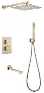Душевая система ABBER Daheim с термостатом золото матовое AF8250G