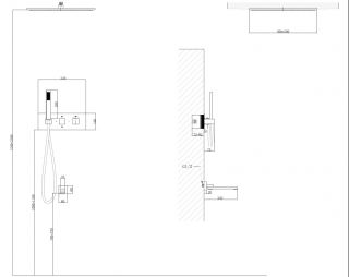 Душевая система ABBER Daheim AF8254B с термостатом чёрный матовый