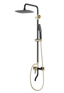 Душевая стойка Laguraty 7000 AX с изливом чёрный/золото