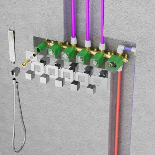 Душевой комплект Timo Petruma SX-5229/03SM с термостатом чёрный матовый