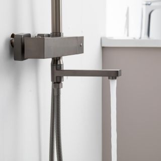 Душевая стойка Frap F24007-9 Оружейная сталь