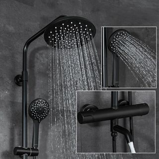 Душевая стойка Gappo G2490-6 с термостатом чёрный