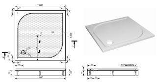 Душевой поддон Эстет Гамма ФР-00000957 100x100см белый