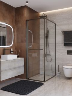 Душевой уголок CEZARES LUX-AH-FS-1-70/100-C-GM оружейная сталь