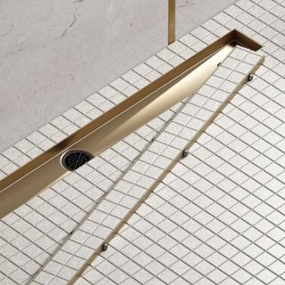 Душевой лоток Timo Drain System DS230206/17 60см с двусторонней панелью plate под плитку золото матовое