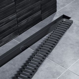 Душевой лоток Timo Drain System DS230108/03 80см с вставкой lines чёрный