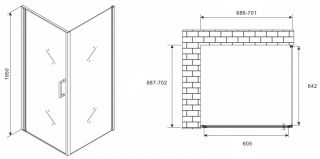 Душевой уголок ABBER Sonnenstrand 70x70см хром AG04070-S70