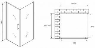 Душевой уголок ABBER Sonnenstrand 80x90см чёрный AG04080B-S90B