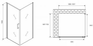 Душевой уголок ABBER Sonnenstrand 100x70см чёрный AG04100B-S70B