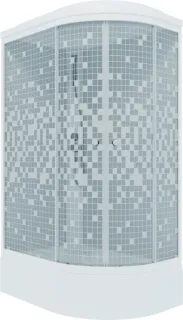 Душевая кабина Triton Коралл Щ0000038532 левая 120x80 см профиль белый стекло мозаика