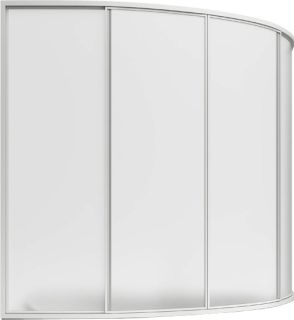 Шторка на ванну Bas Алегра R 1500х1000  (4 ств. пластик) правая