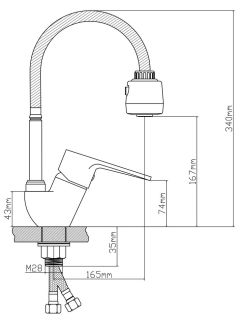 Смеситель для кухни BOOU B8282-10F-SE025 хром