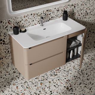 Подвесная тумба с раковиной IDDIS Edifice EDI10C0i95K 100см капучино