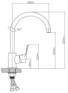 Смеситель для кухни BOOU B8290-28J хром