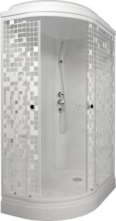 Душевая кабина Triton Коралл Щ0000043488 правая 120x80 см профиль белый стекло мозаика