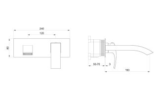 Встраиваемый смеситель для раковины Wonzon & Woghand Fit WW-88869009-BGM тёмный графит