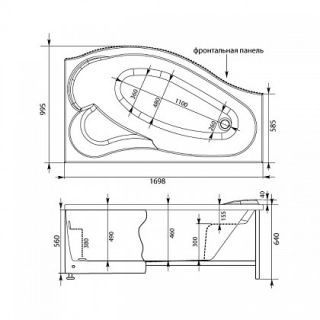 Панель фронтальная Aquanet Palma 170 R