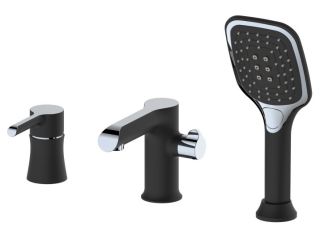 Смеситель на борт ванны Haiba HB80805-7 чёрный матовый