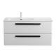 База под раковину Cezares подвесная с двумя выкатными ящиками, правосторонняя, Bianco Lucido, 1200x457x500, ECO-CER-N-1200-2C-SO-BL-R