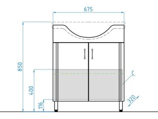 Тумба под раковину Style Line Эко Стандарт 23 ЛС-00000105