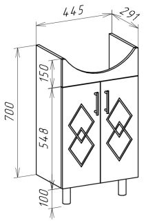 Тумба под раковину Bellezza Элеганс 50см бежевый 00000005189