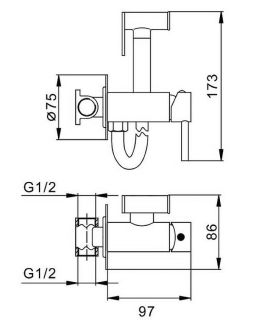 Гигиенический душ со смесителем Splenka S99.52.06 чёрный
