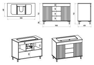 Напольная тумба под раковину Brevita Enfida ENF-06100-0843Я 100см зелёный