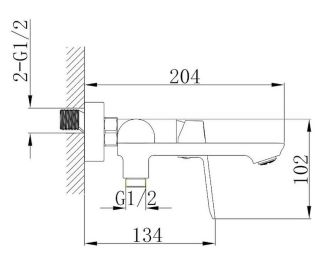 Смеситель для ванны Splenka S41.30.06 чёрный