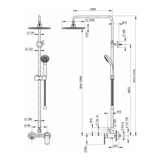 Душевая стойка Bravat Opal С F9125183CP-A1-RUS
