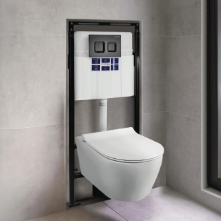 SET Инсталляция Sava Slim Superior+клавиша смыва хром матовый/хром глянец DUO