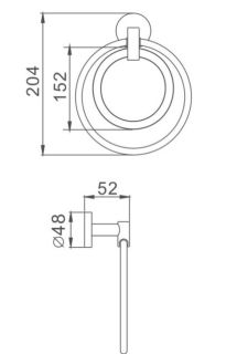 Полотенцедержатель Haiba HB1704-1 хром