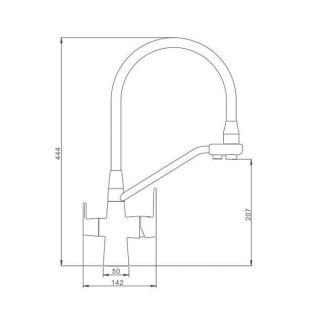 Смеситель для кухни Aquanika Comfort AQC013CRBL чёрный/хром