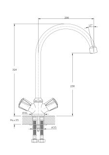 Смеситель для кухонной мойки RUSH Pioneer (PI7950-23)