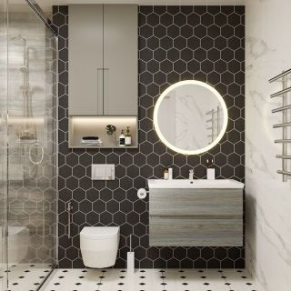 Зеркало с тёплой подсветкой Art&Max Bolzano 78см AM-Boz-780-DS-C