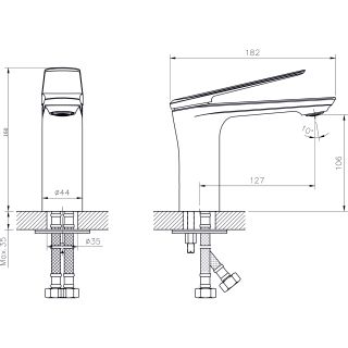 Смеситель для раковины RUSH Bering (BE5535-11)